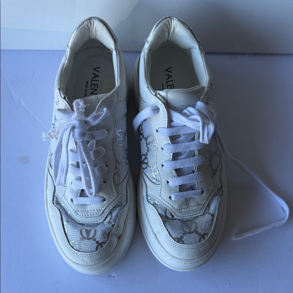Valentino White and Silver Women's Sneakers